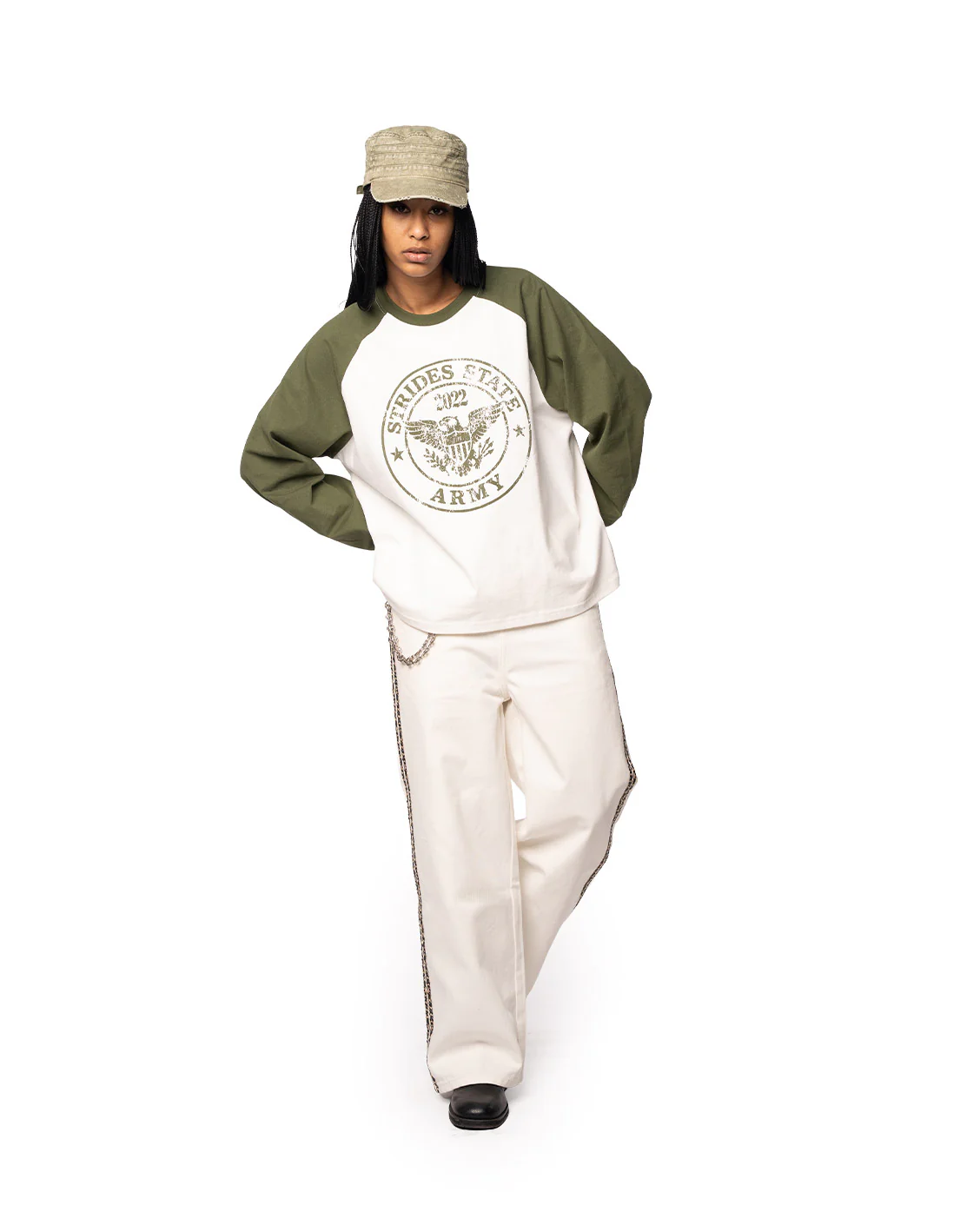 Army Raglan Longsleeve Olive - Image 3