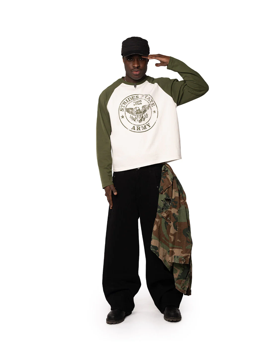 Army Raglan Longsleeve Olive - Image 8