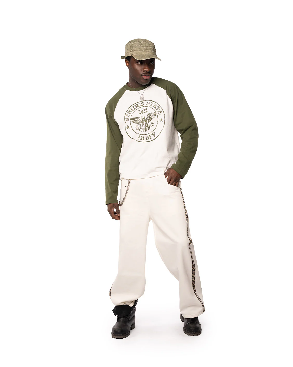 Army Raglan Longsleeve Olive - Image 9