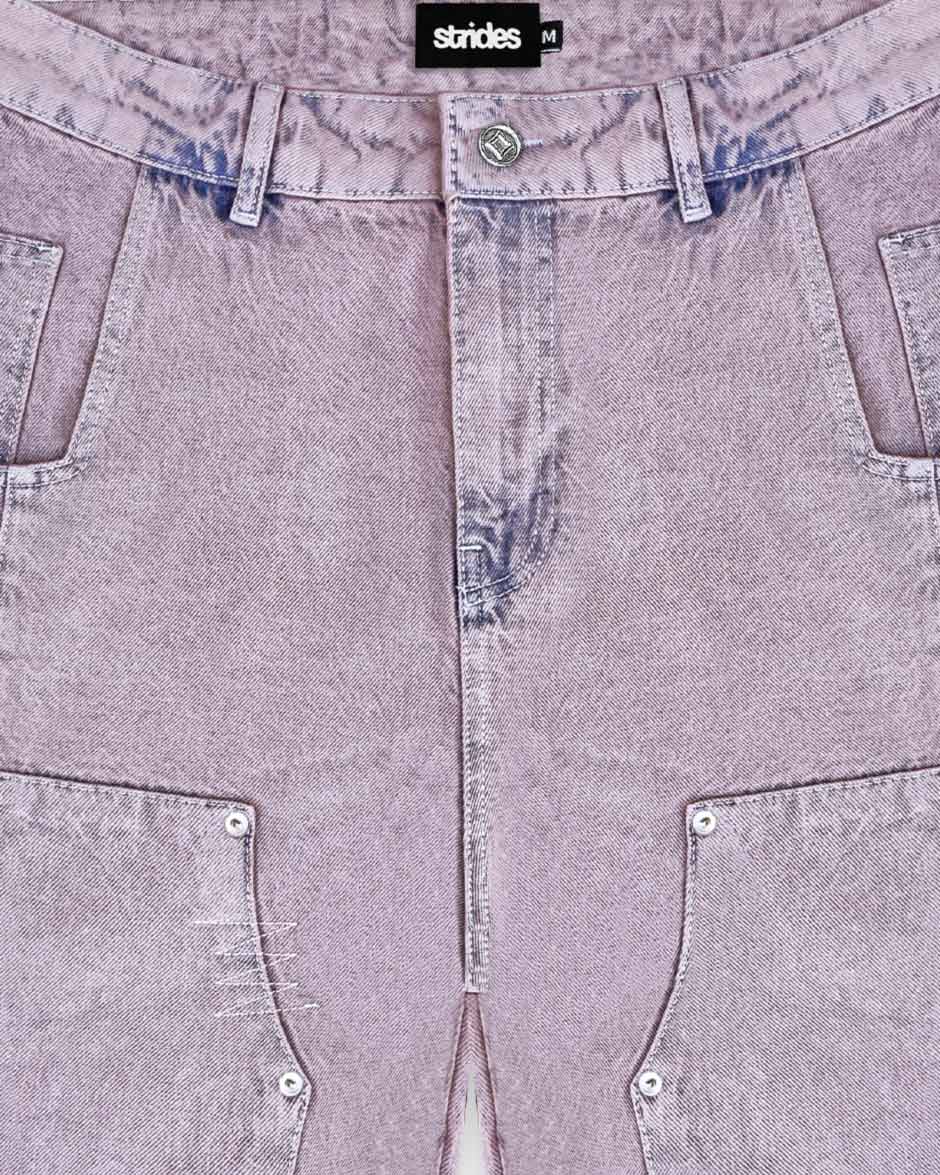 Carpenter Split Jorts Acid Pink - Image 6