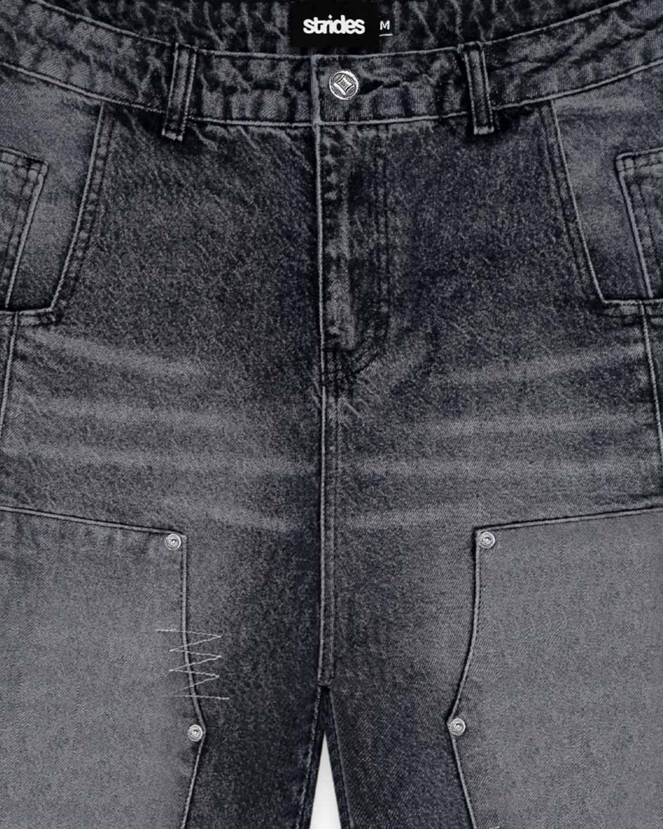 Carpenter Split Jorts Black - Image 6
