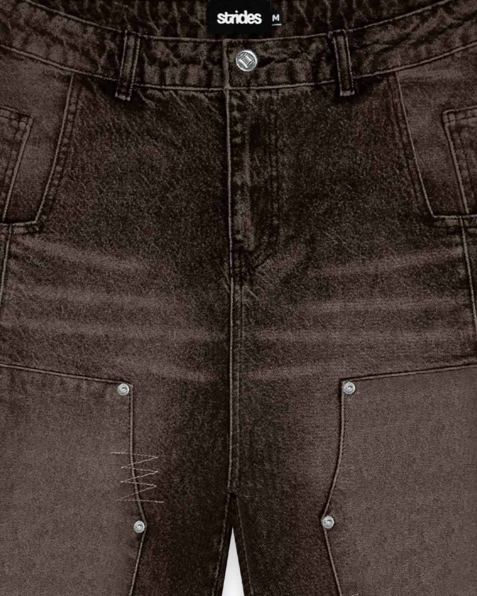 Carpenter Split Jorts Brown - Image 7