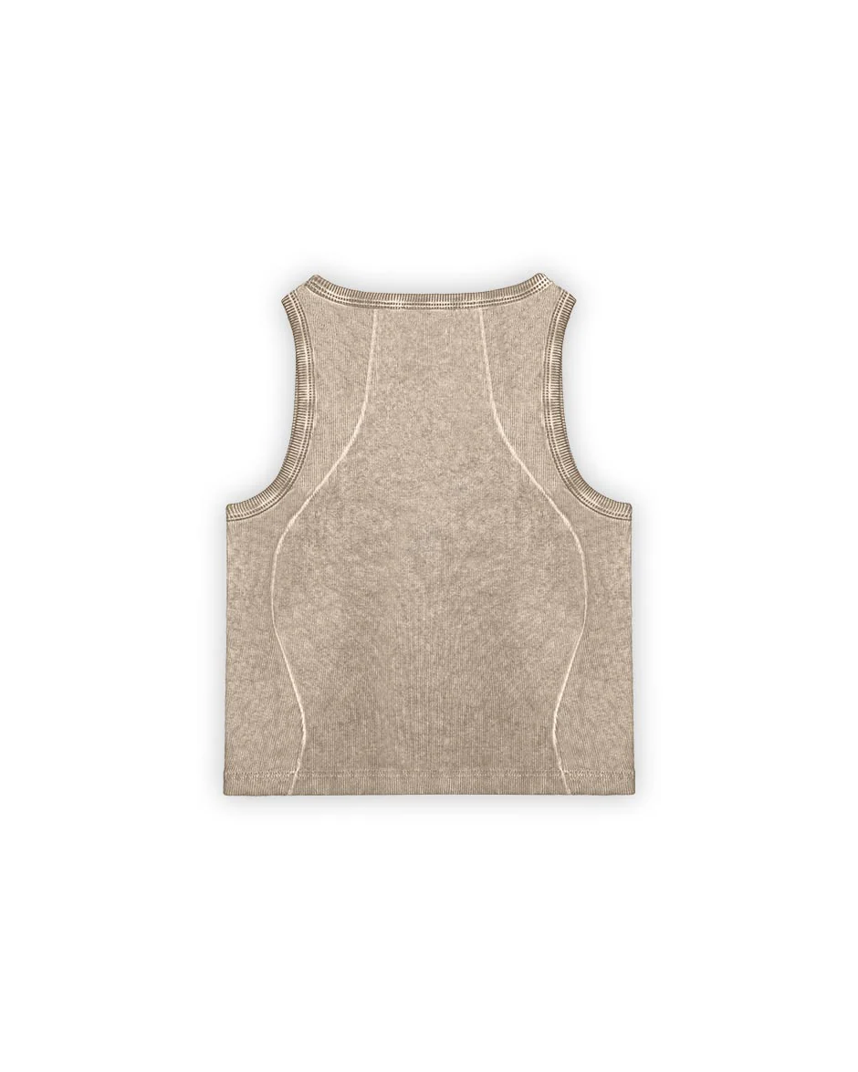 Curve Crop Top Beige Oil Wash - Image 5