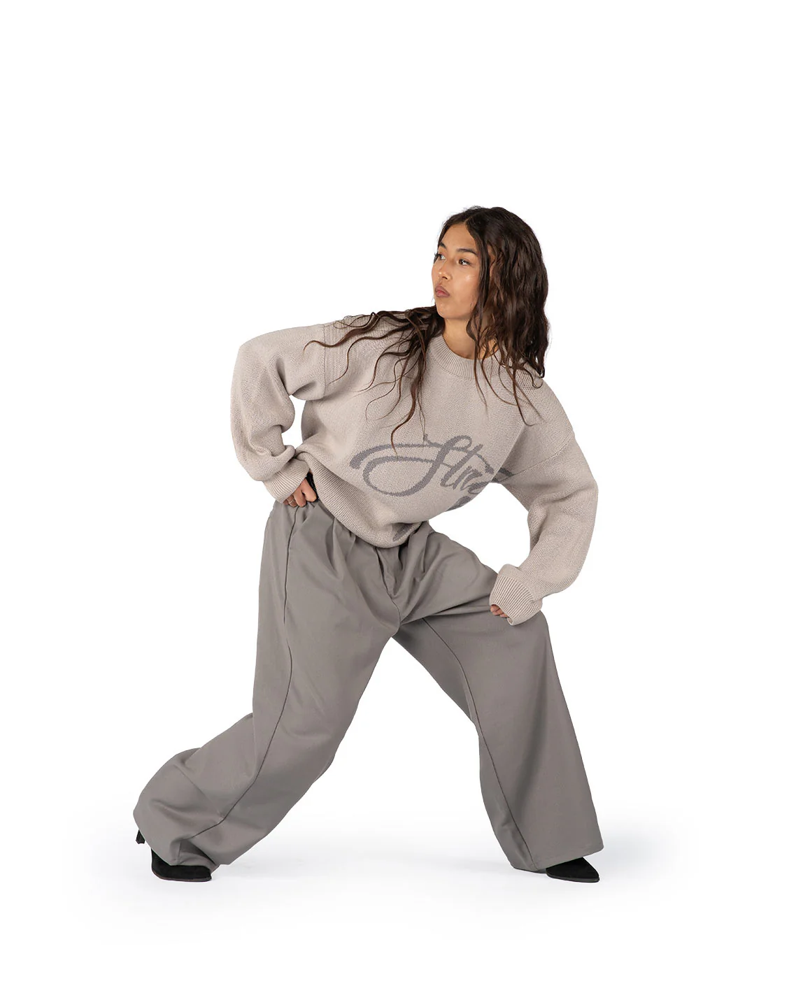Echoes Knit Sweater Light Grey - Image 3