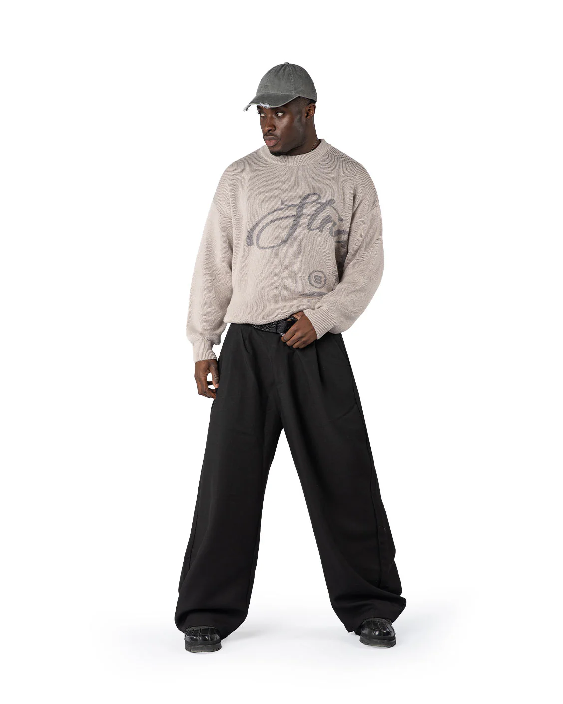 Echoes Knit Sweater Light Grey - Image 6