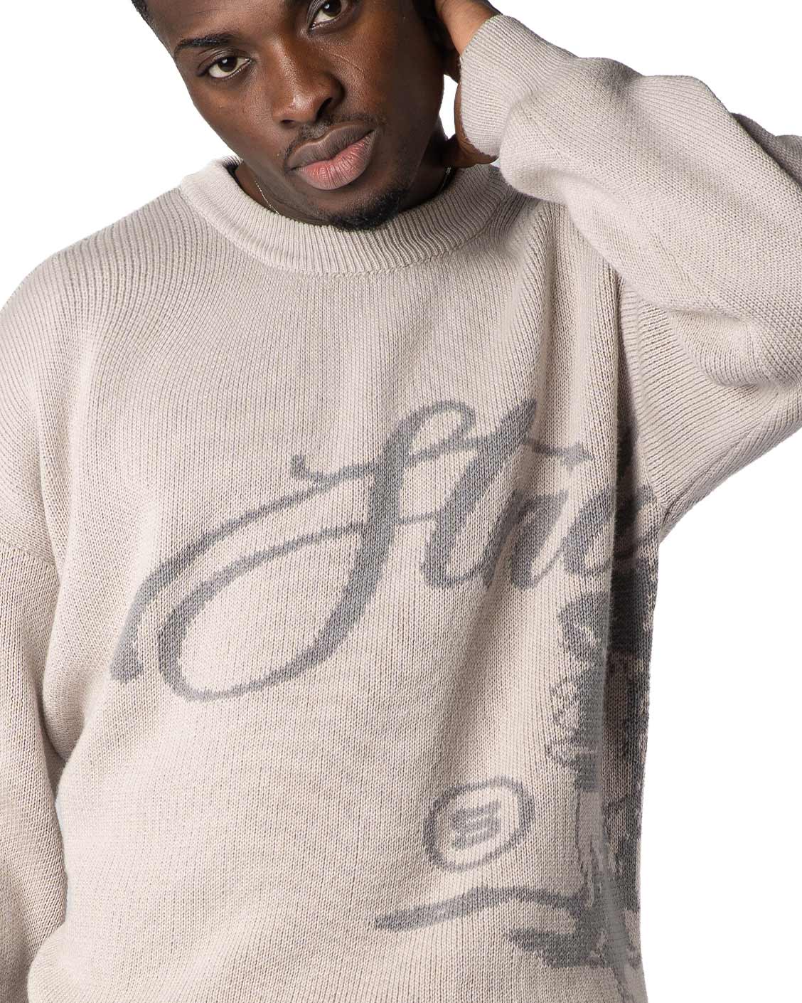 Echoes Knit Sweater Light Grey - Image 7