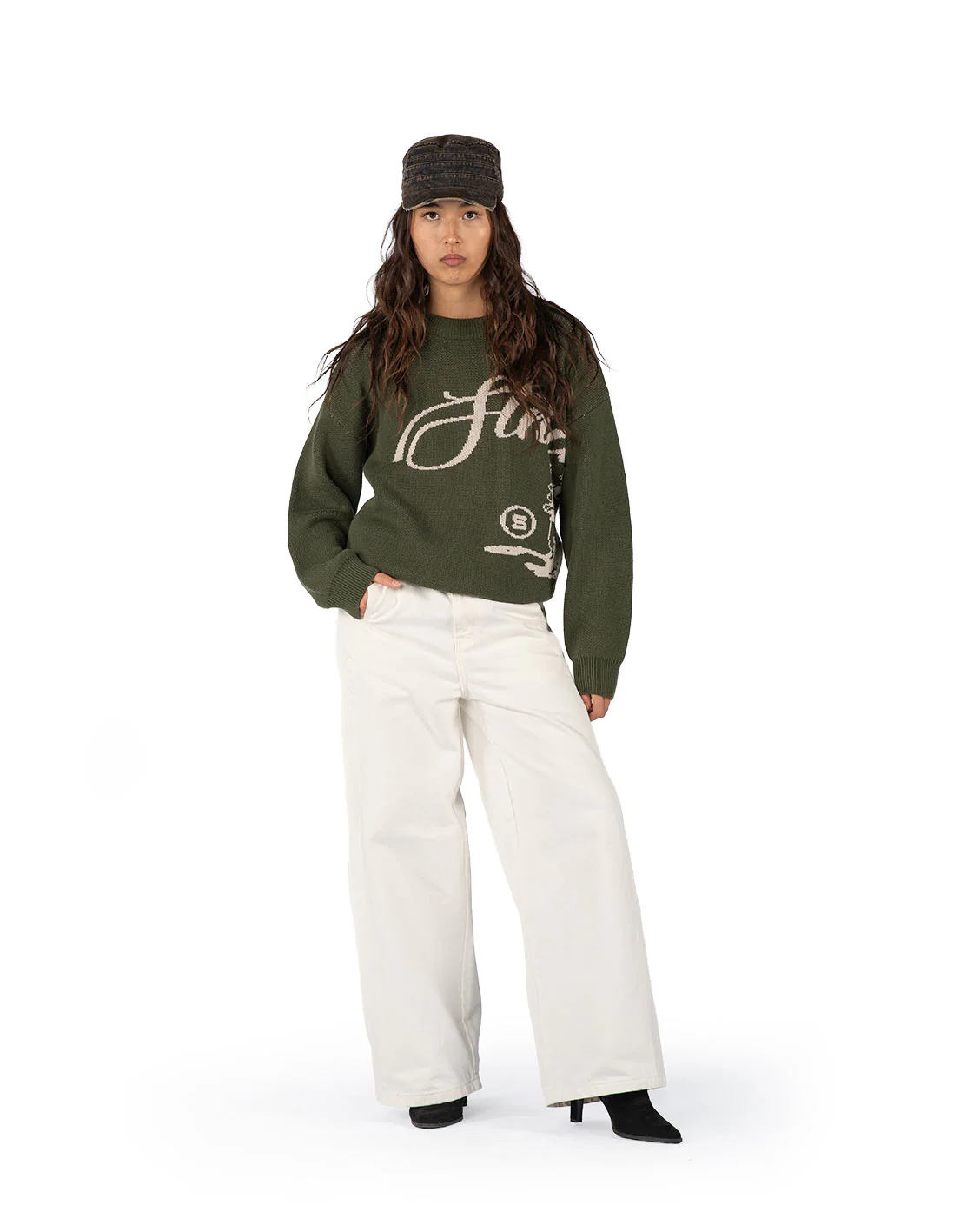 Echoes Knit Sweater Olive - Image 3