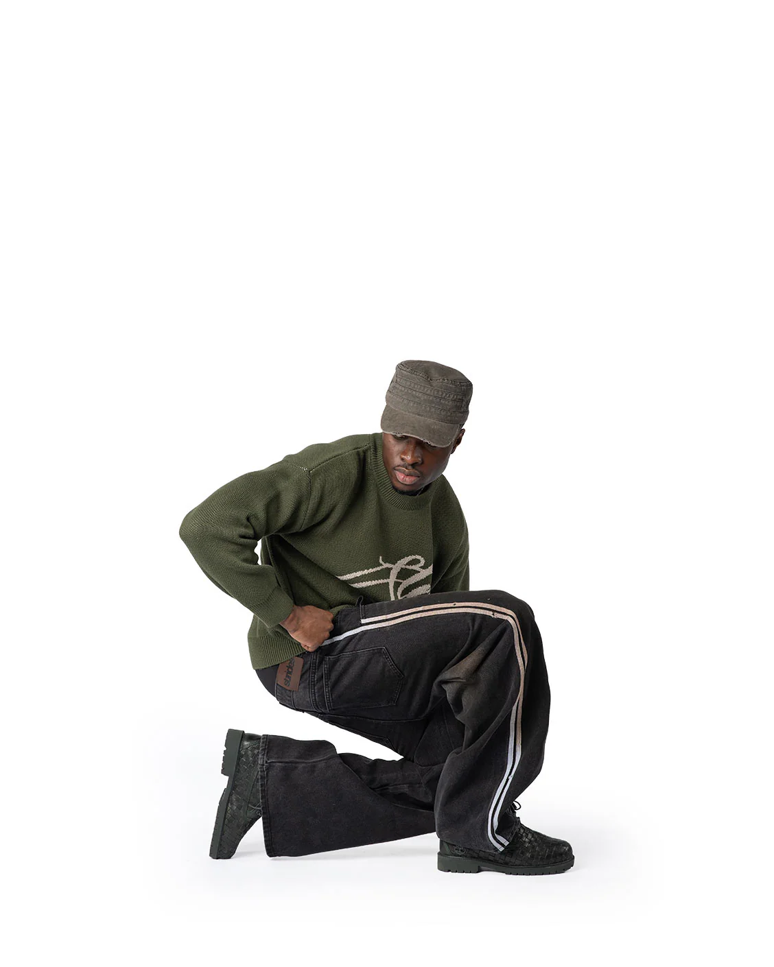 Echoes Knit Sweater Olive - Image 4