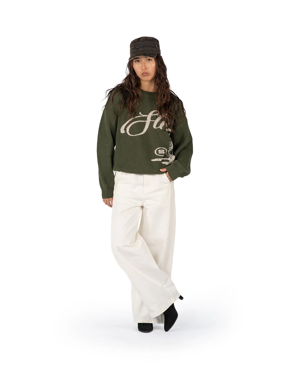 Echoes Knit Sweater Olive - Image 5