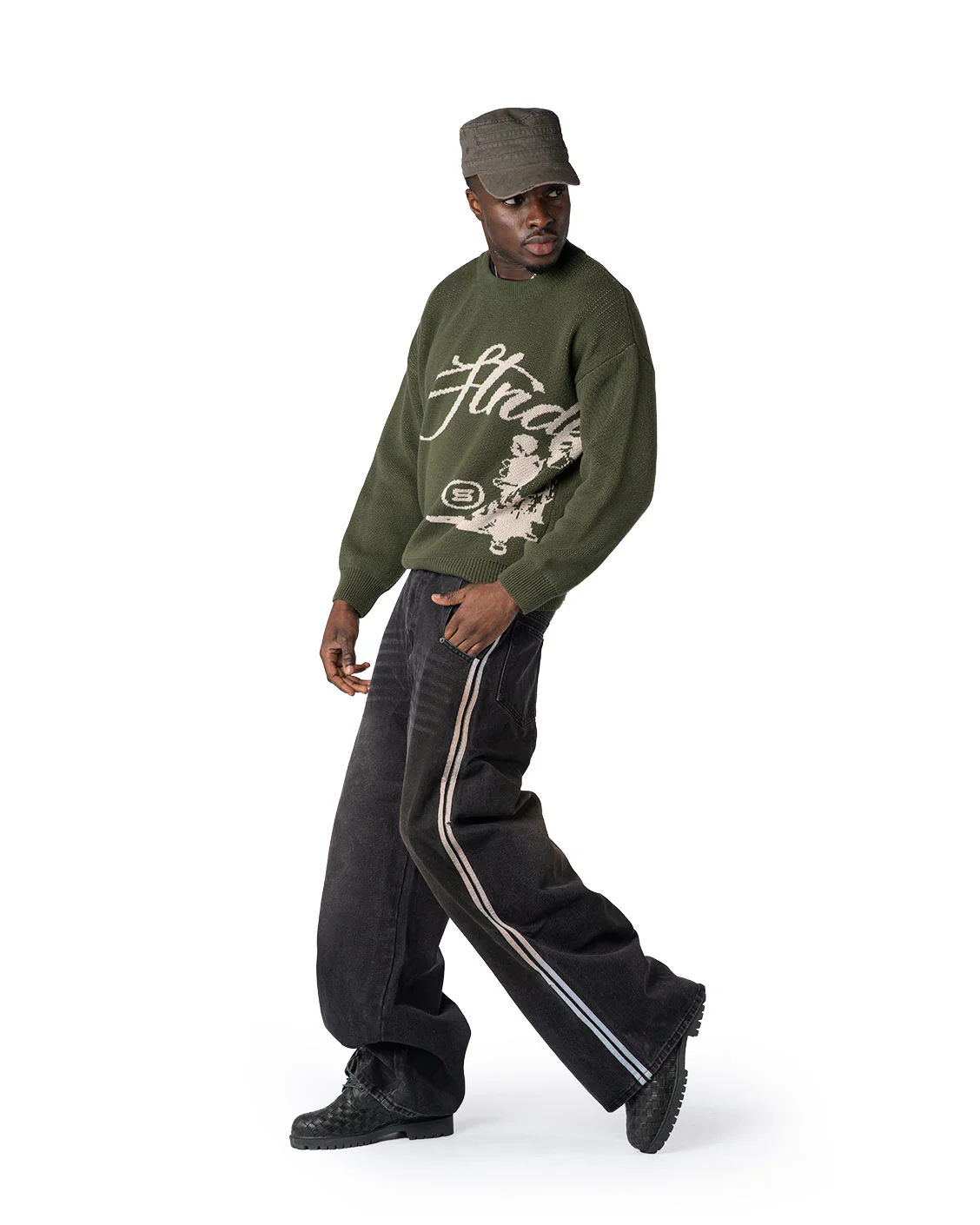 Echoes Knit Sweater Olive - Image 6