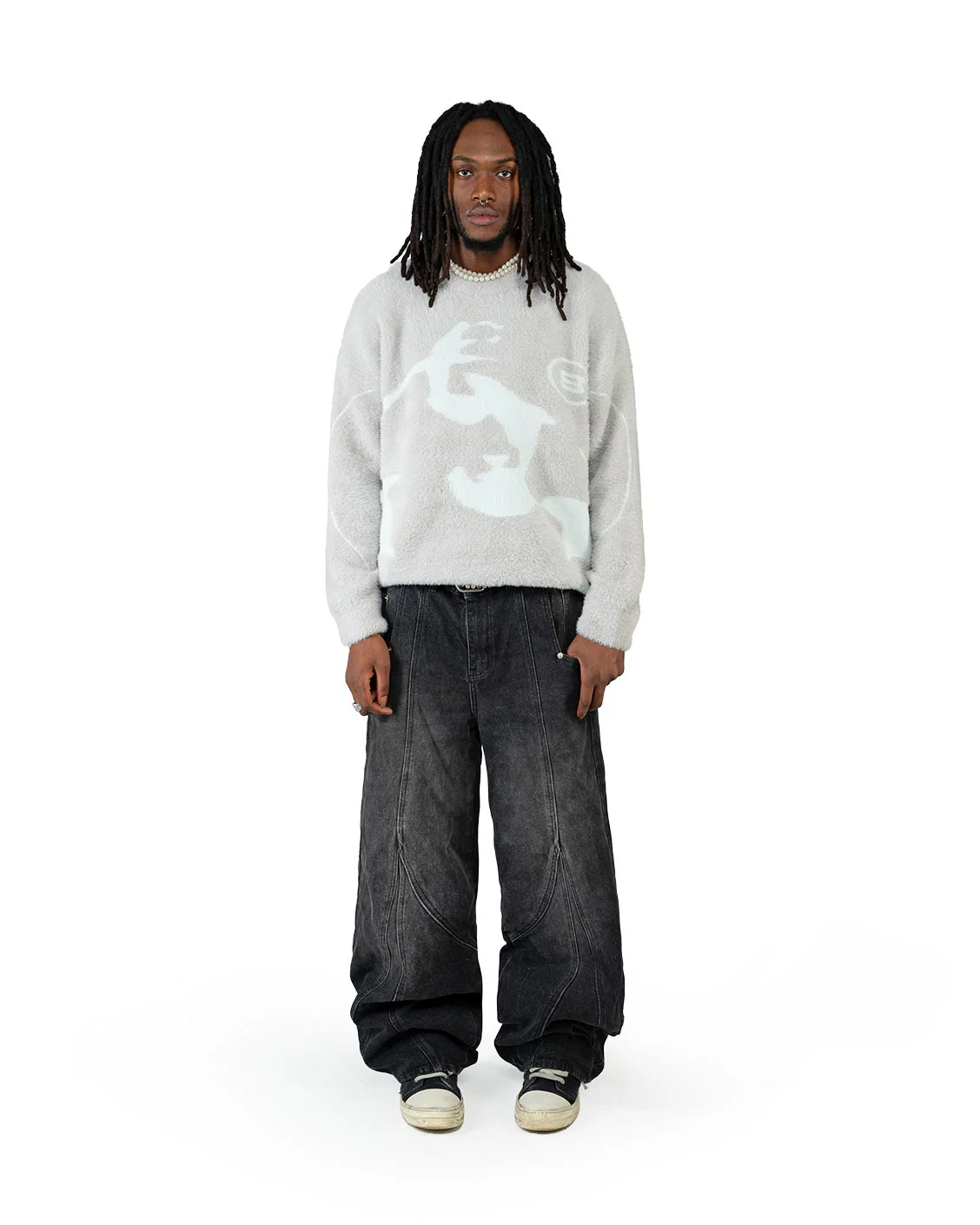 Fusion Mohair Sweater Light Grey - Image 3