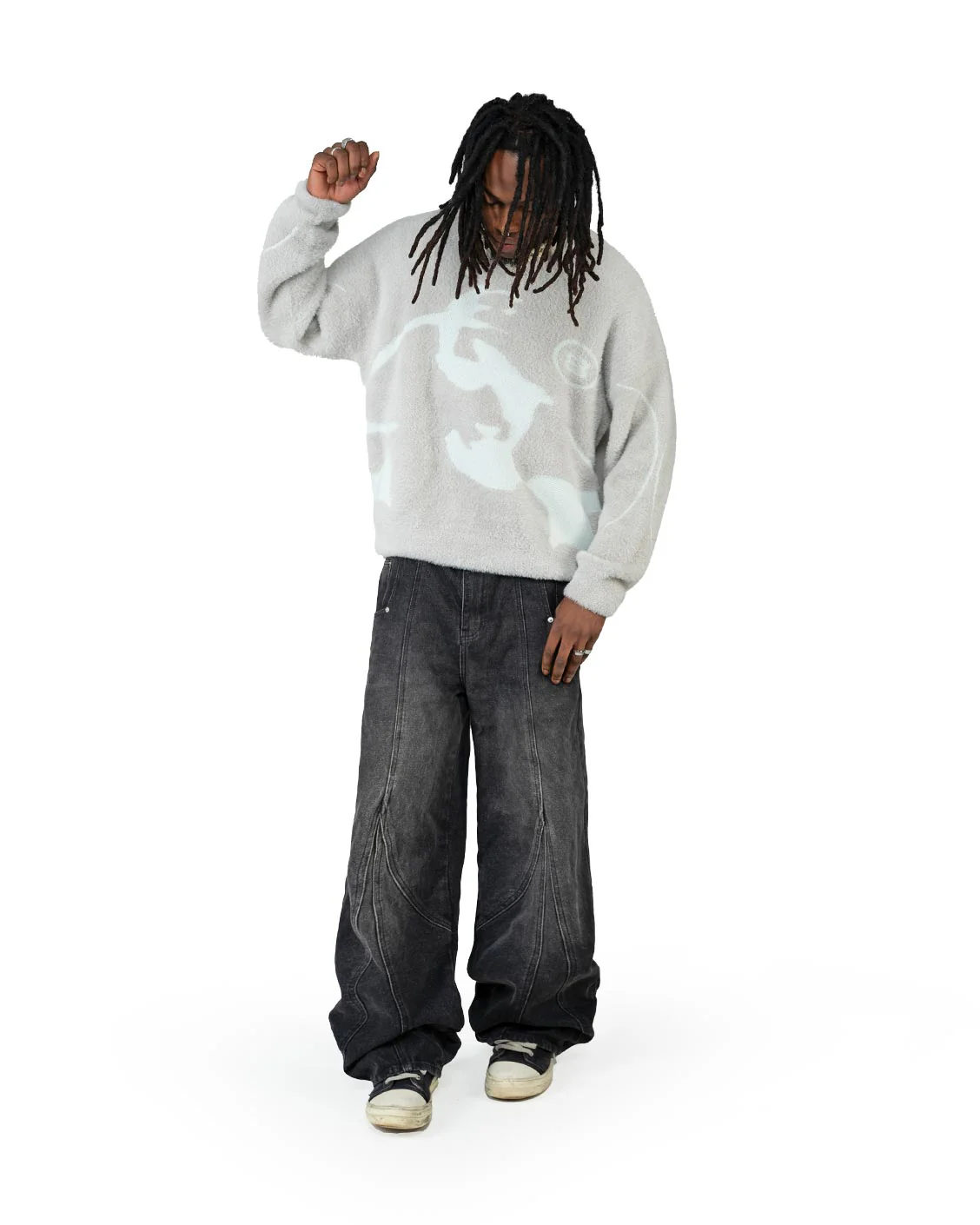 Fusion Mohair Sweater Light Grey - Image 4