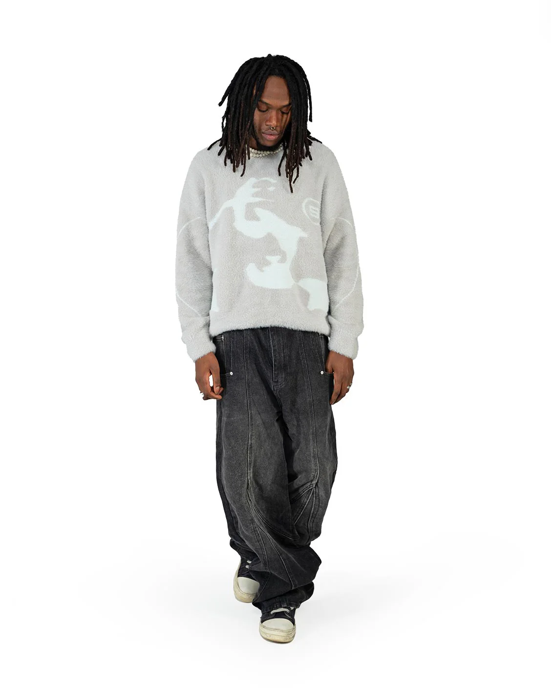 Fusion Mohair Sweater Light Grey - Image 5