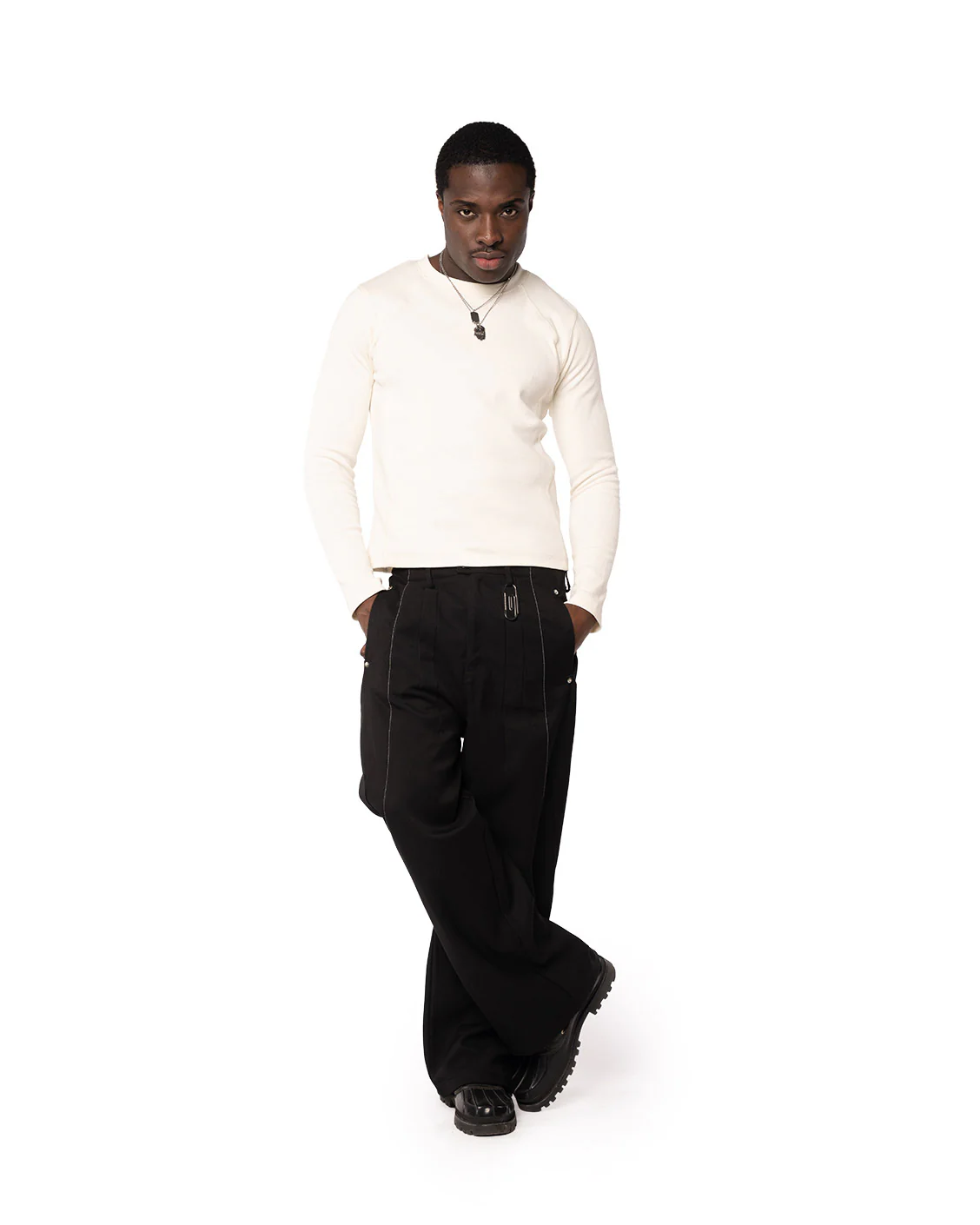 Heavy Slim Rib Longsleeve Cream - Image 11