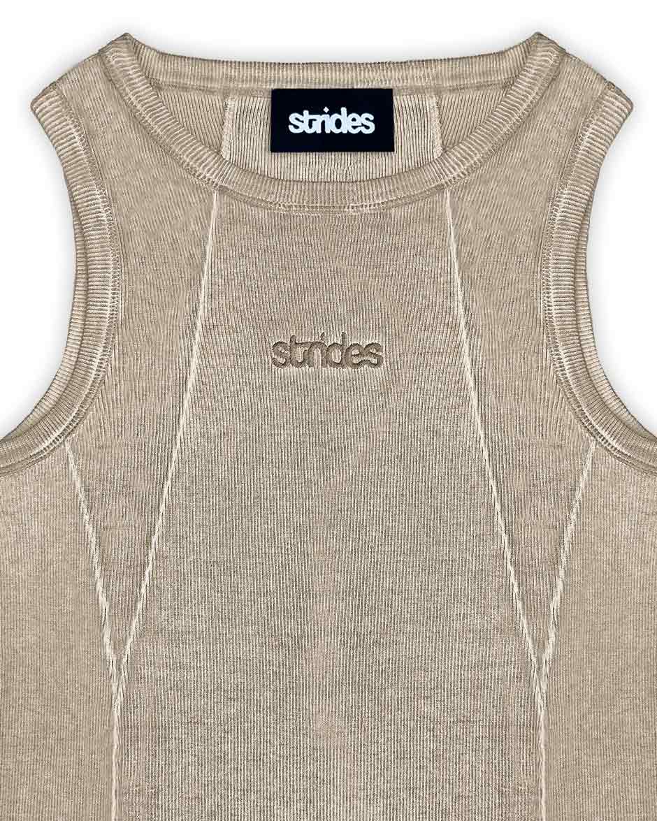 Line Tank Top Beige Oil Wash - Image 4