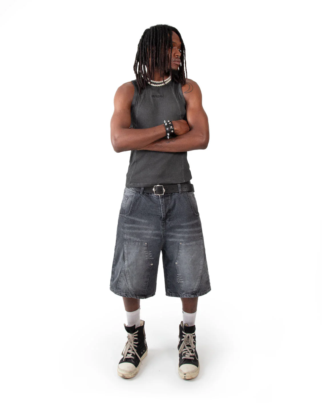 Line Tank Top Black Oil Wash - Image 3