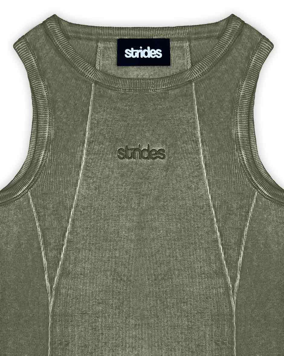 Line Tank Top Olive Oil Wash - Image 4