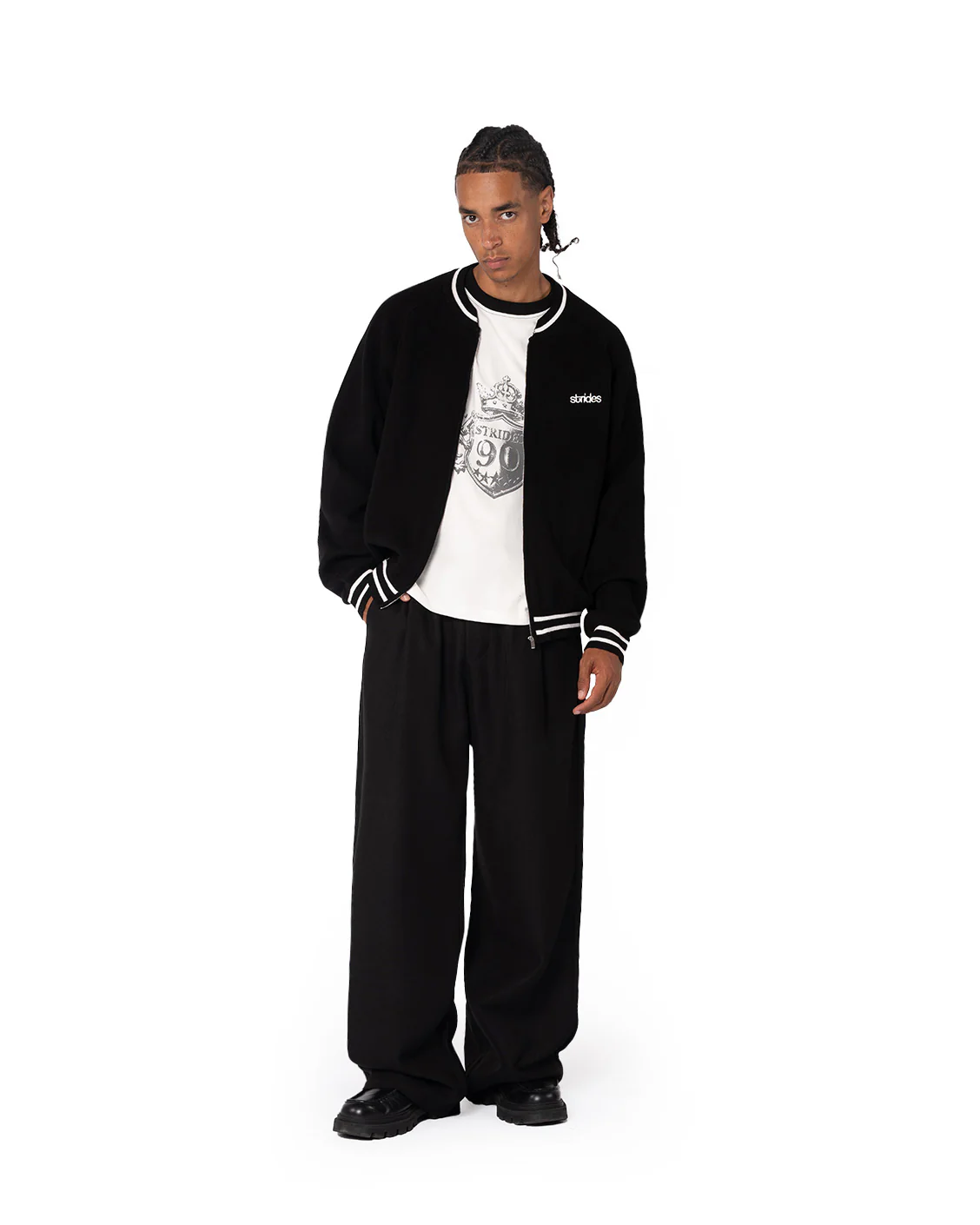 Mono Varsity Knit Jacket Black - Image 3