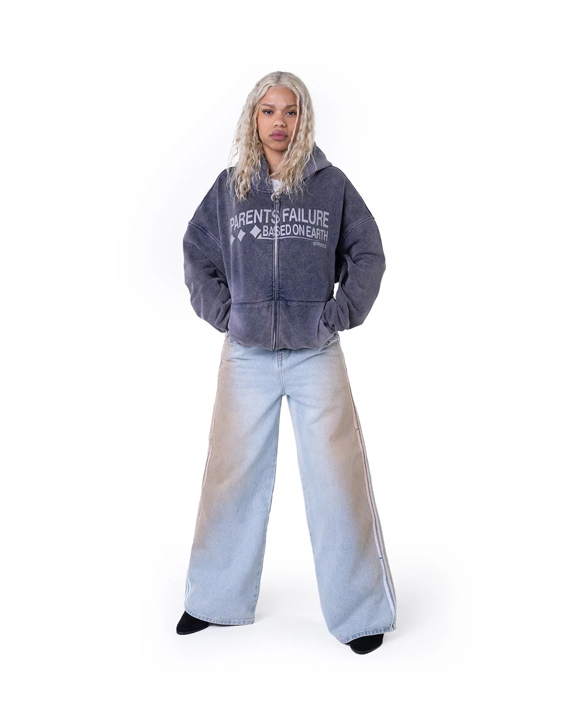 Parents Failure Zip-Hoodie Indigo Grey - Image 4