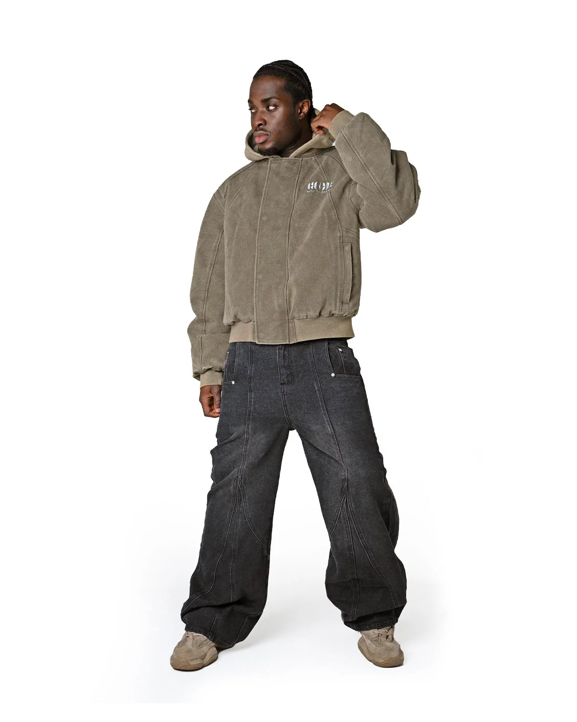 Puffed Bomber Jacket Olive - Image 8