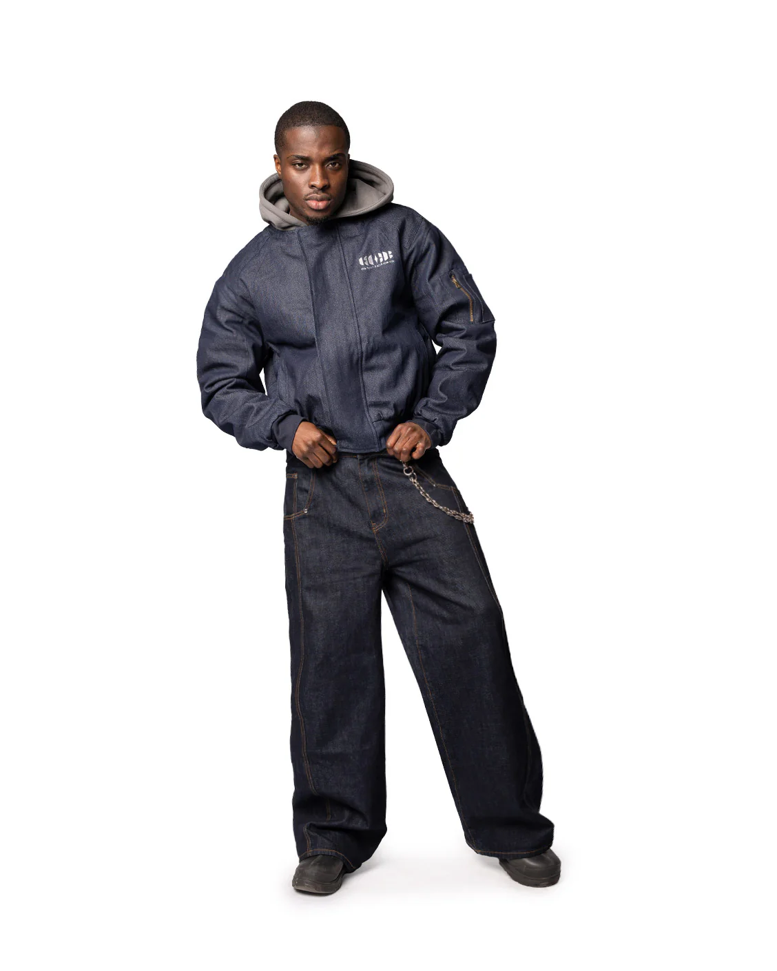Puffed Raw Denim Bomber - Image 4
