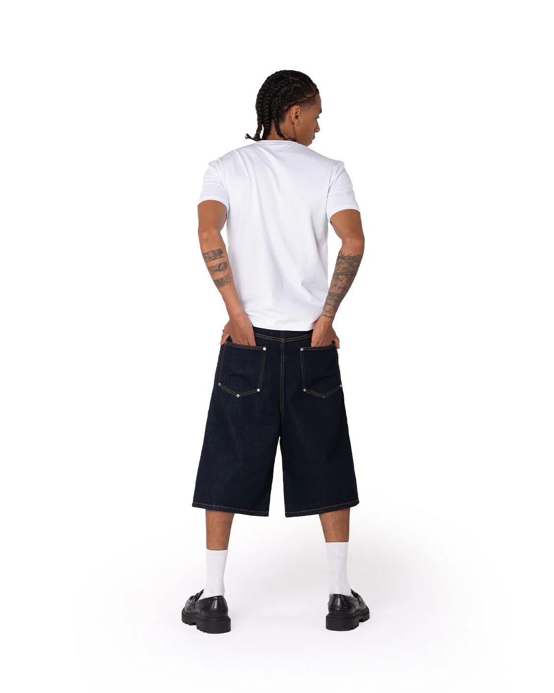 Raw Denim Rivet Jorts - Image 3