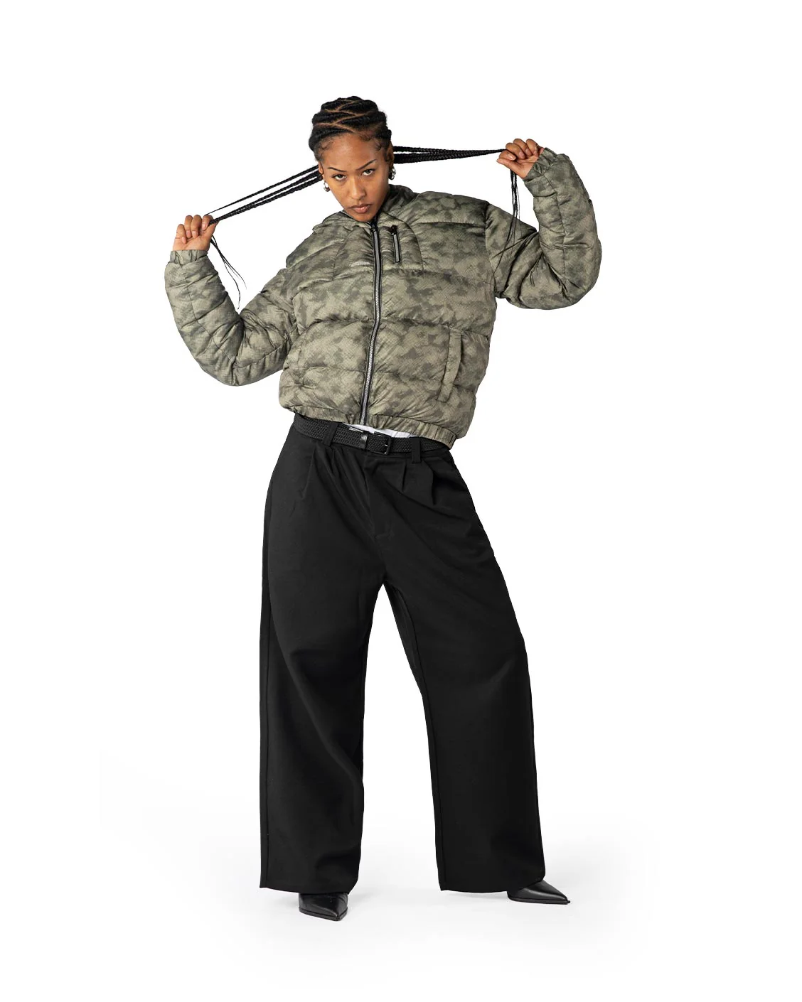 Reversible Snake Camou Puffer Olive - Image 10