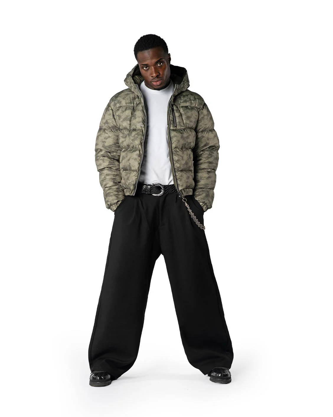 Reversible Snake Camou Puffer Olive - Image 3