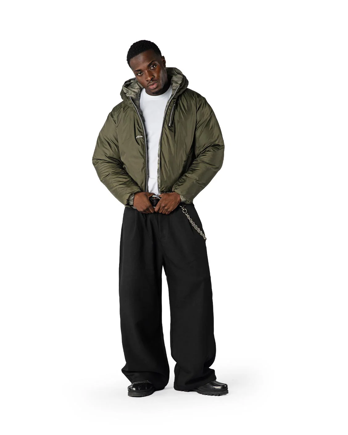Reversible Snake Camou Puffer Olive - Image 5