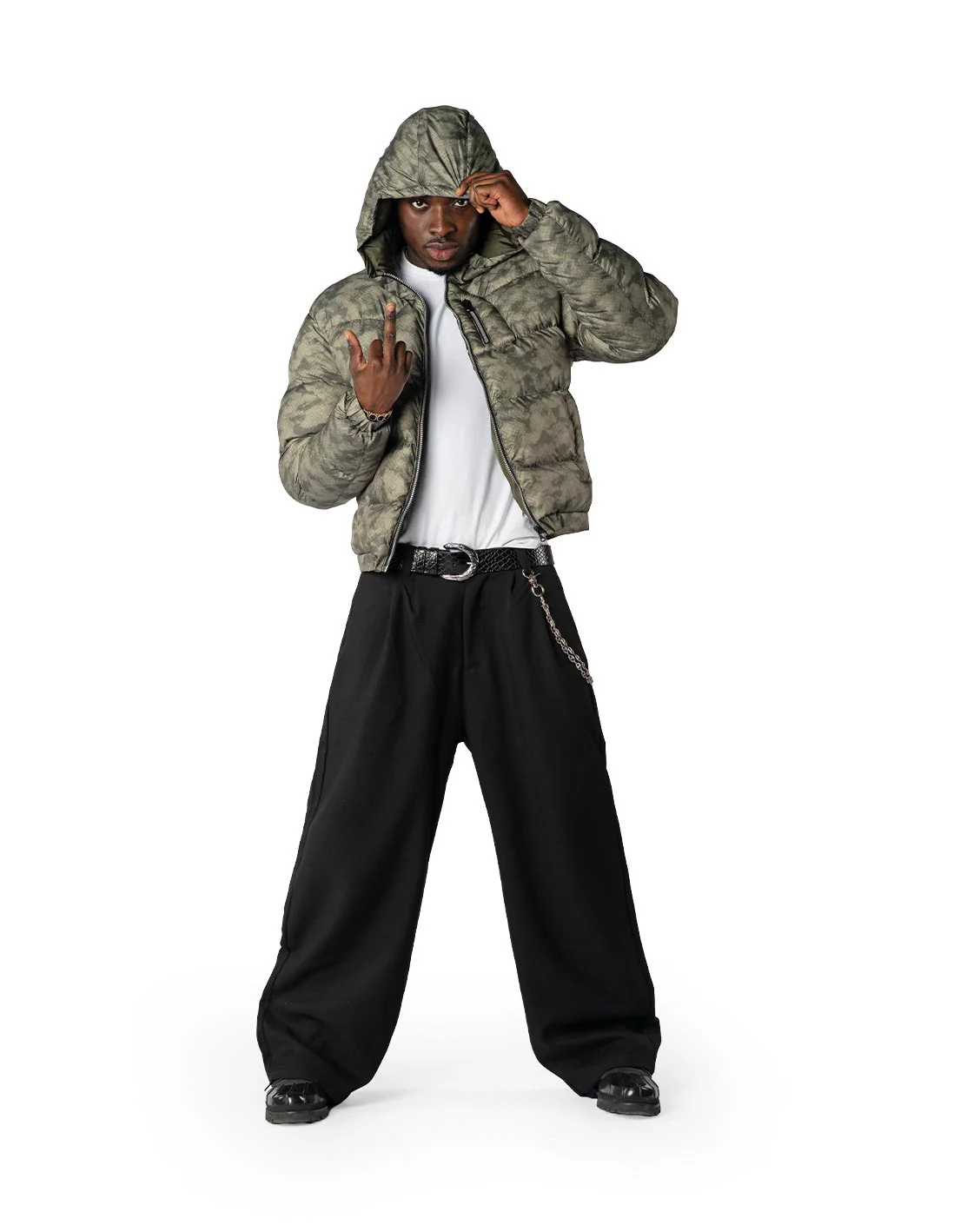 Reversible Snake Camou Puffer Olive - Image 9