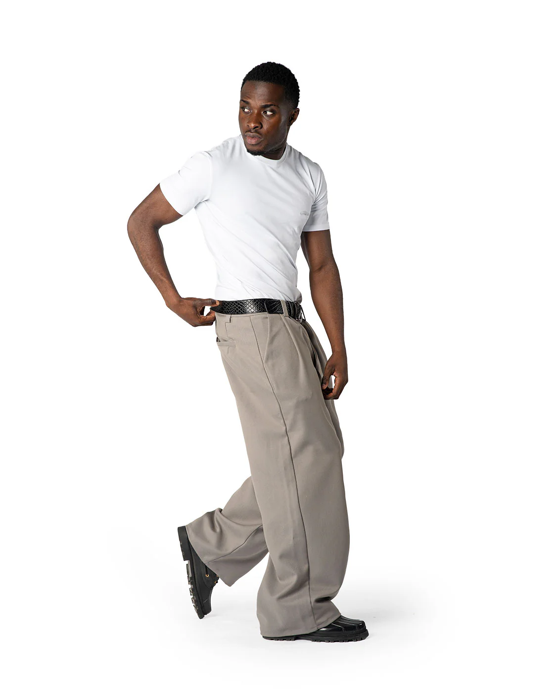 Tailored Pleat Pants Light Grey - Image 4