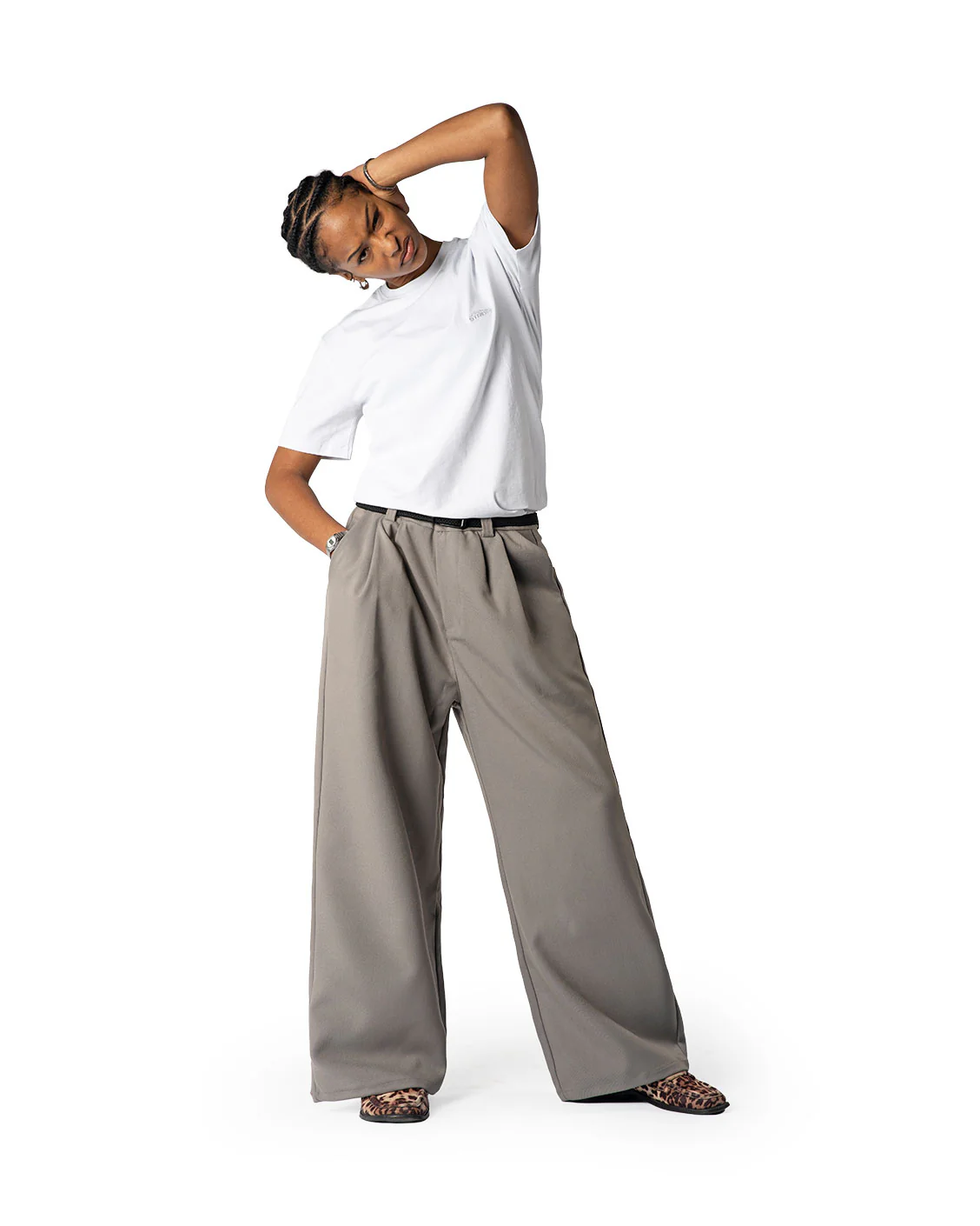 Tailored Pleat Pants Light Grey - Image 5