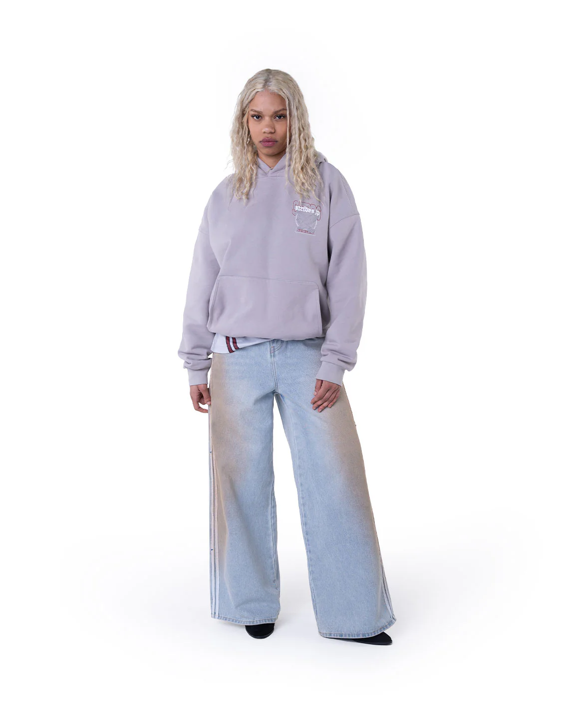 Vintage Hoodie Light Grey - Image 4