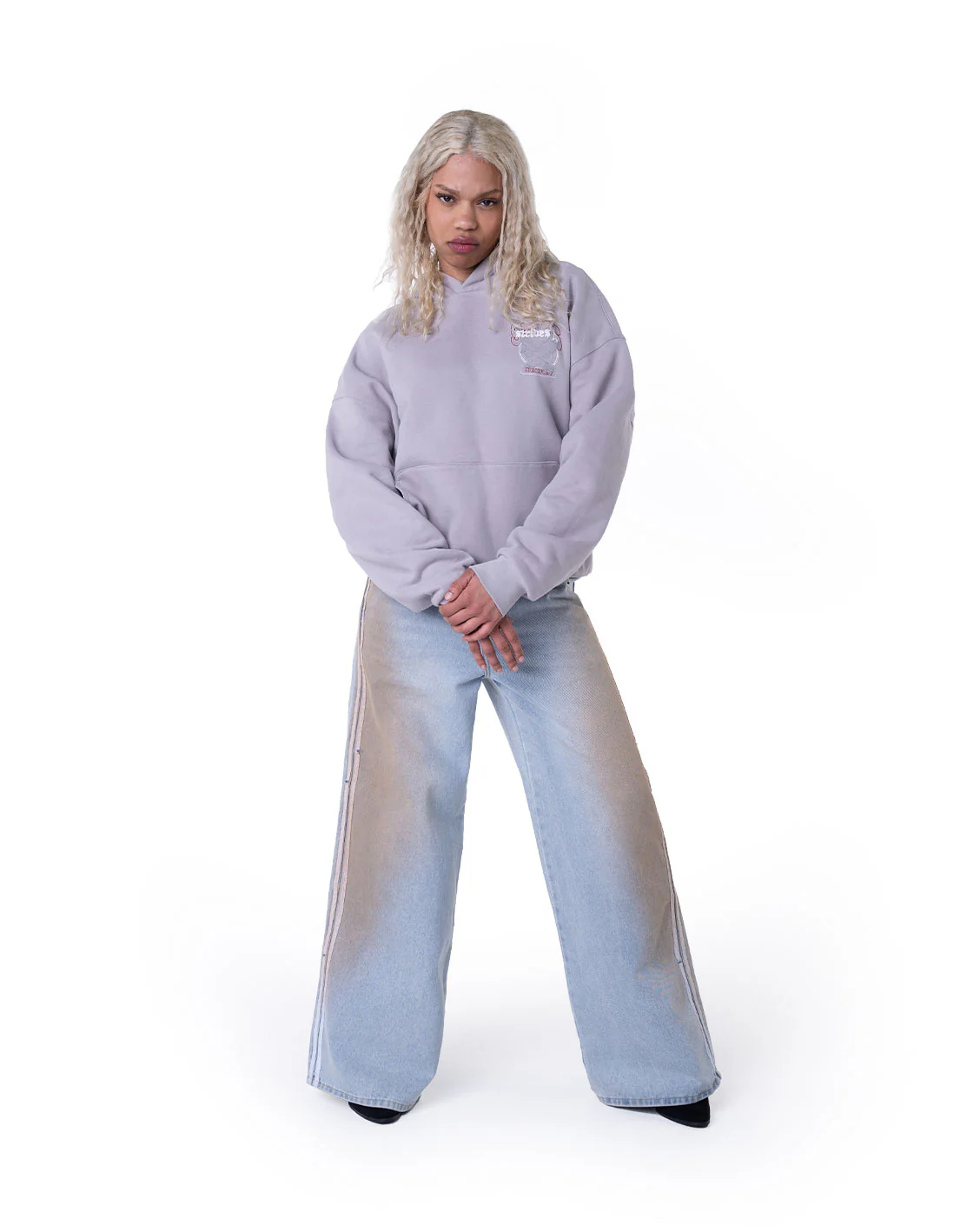 Vintage Hoodie Light Grey - Image 5