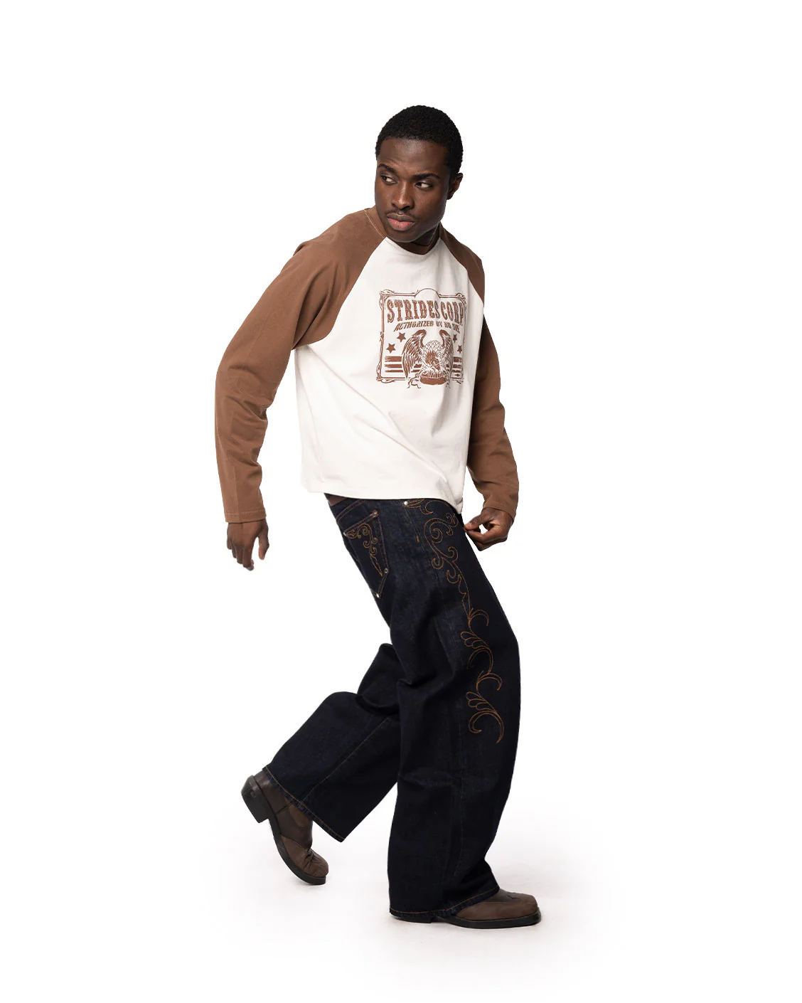 Western Raglan Longsleeve Brown - Image 3