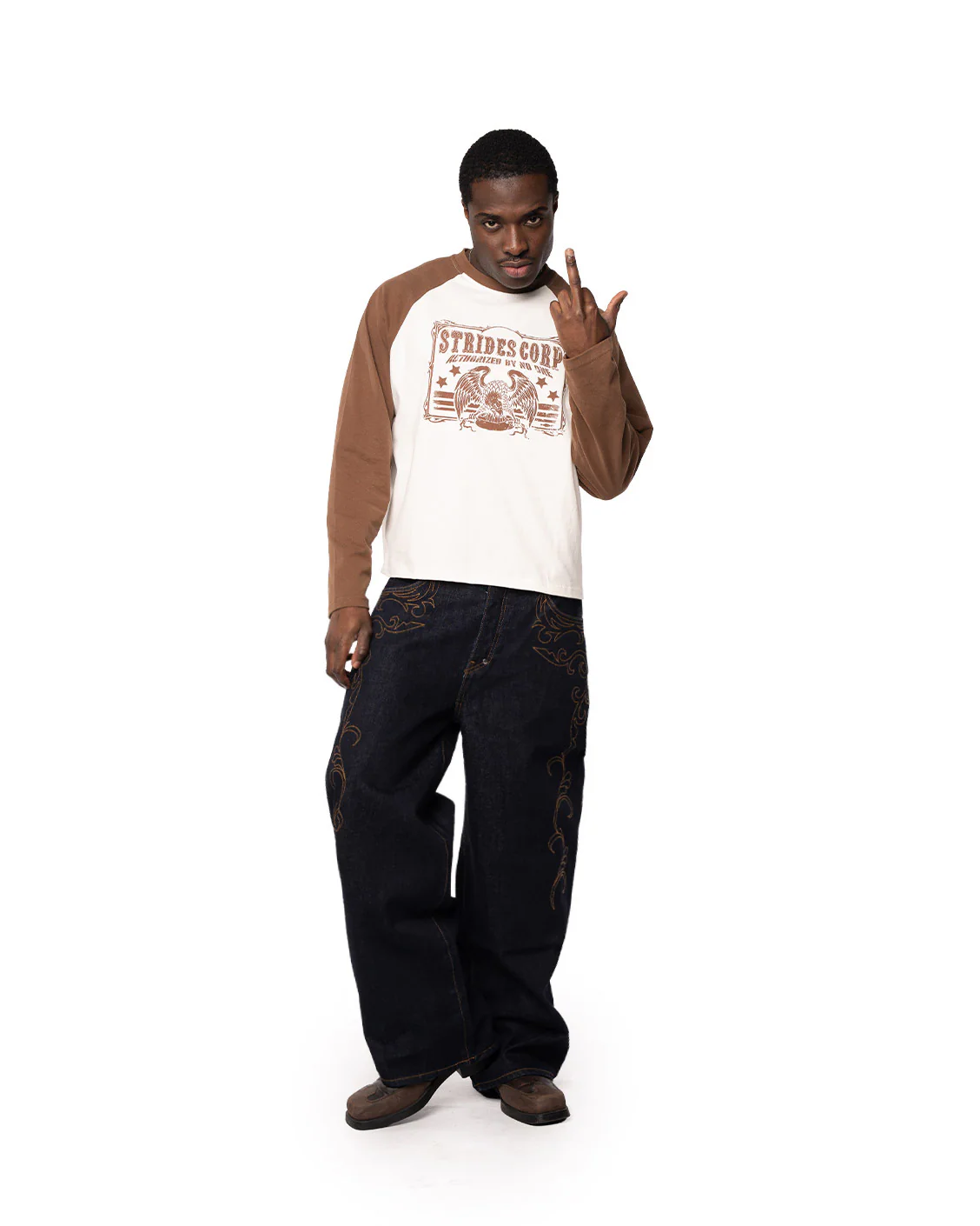 Western Raglan Longsleeve Brown - Image 4